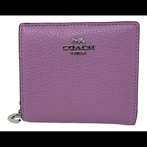 NWT COACH Wallet Violet Orchid Pebbled Leather Snap Bifold C286 Gorgeous Color